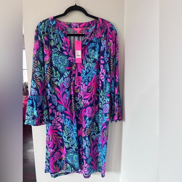 Lilly Pulitzer Norris 3/4 Sleeve Dress – Calypso Coast – NWT Size L - Picture 5 of 10